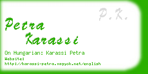 petra karassi business card
